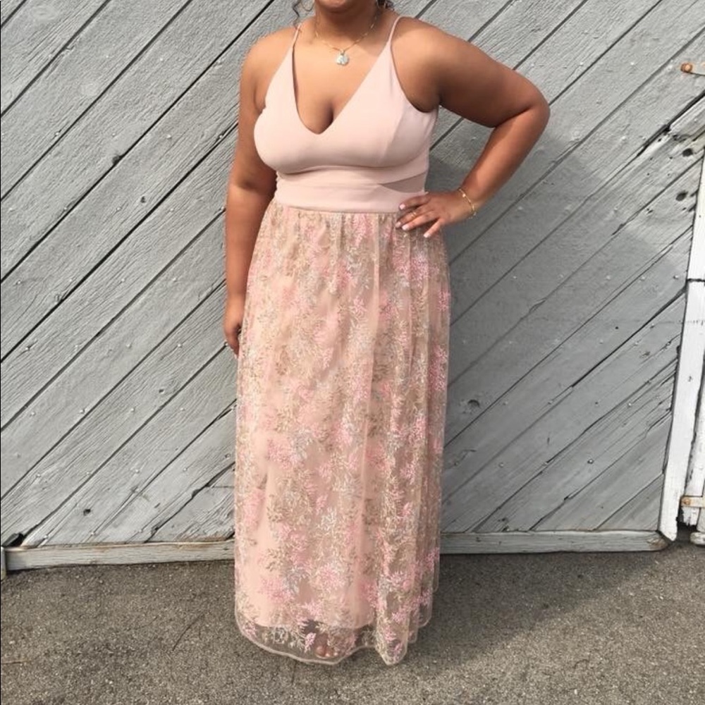 size 20 light pink prom dress
